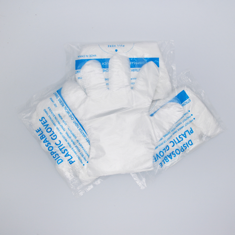 \"100 件英文通用包装袋一次性 HDPE 手套\"